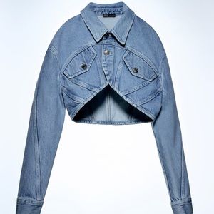 NWT Zara Cropped Denim Jacket